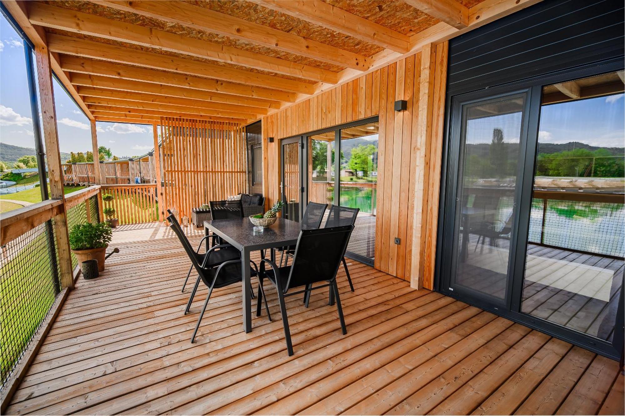 Deluxe Lake View Mobile Homes With Thermal Riviera Tickets Catez ob Savi Zewnętrze zdjęcie